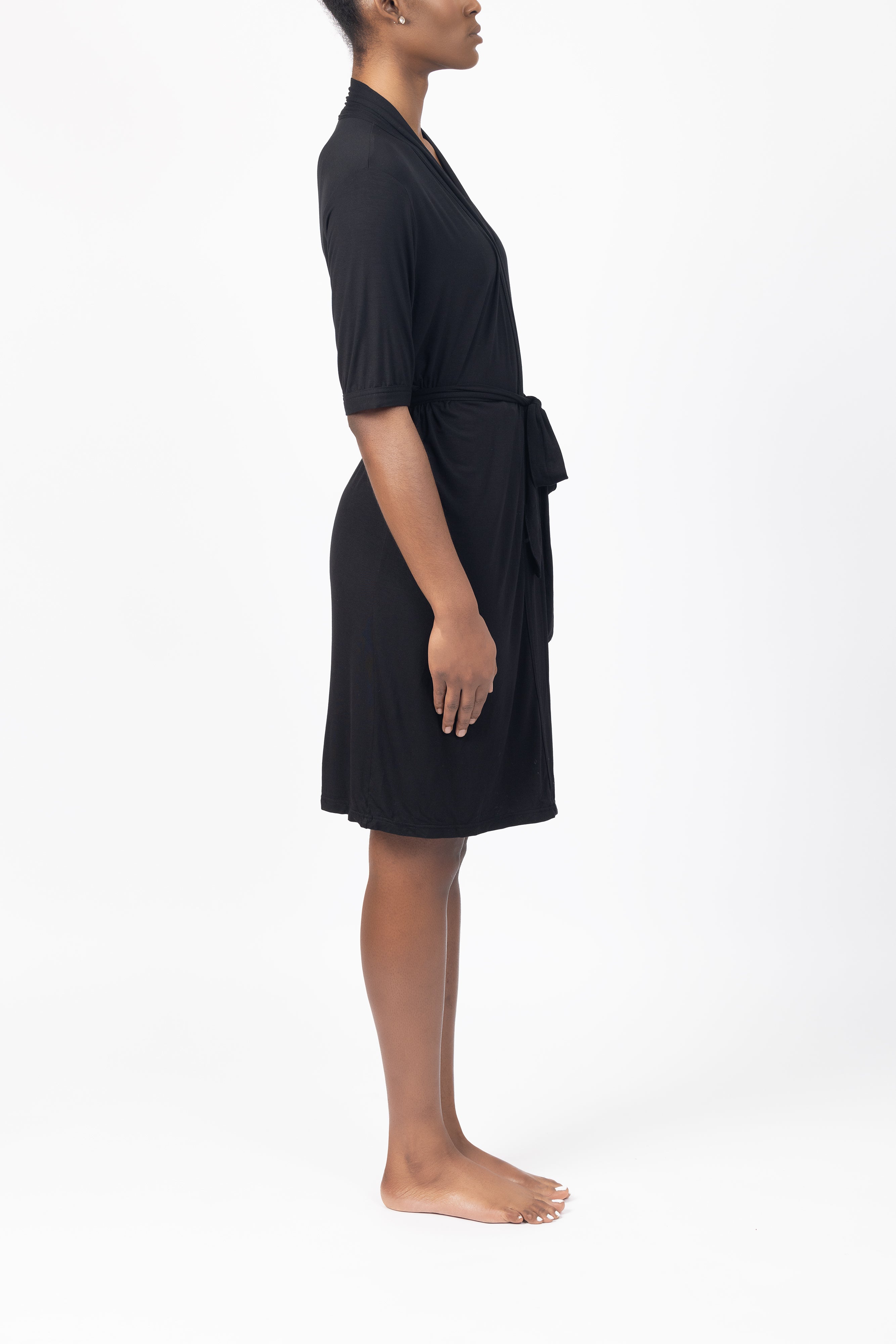 Soft Recovery Modal Robe — Black