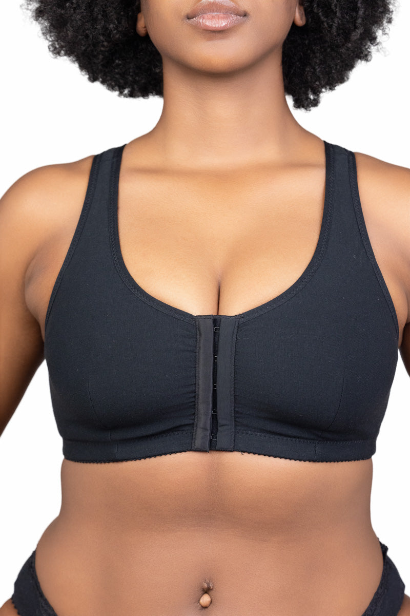 The Vivian Front Closure Bra in Luna Black