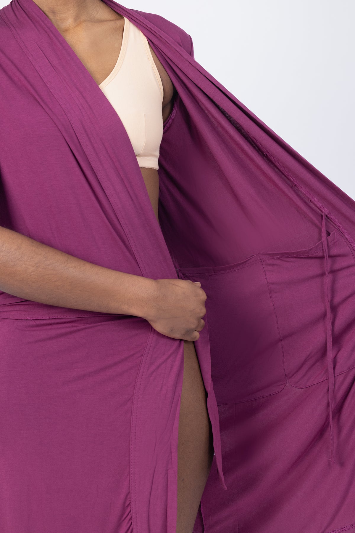 Soft Recovery Modal Robe — Plum post - mastectomy bra or breast form designed for comfort and support - Myya
